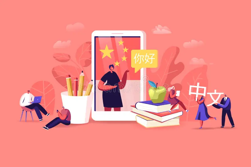 Learn Chinese in iphone with book in china